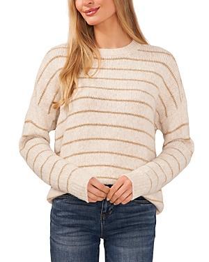 CeCe Metallic Stripe Crew Sweater Product Image