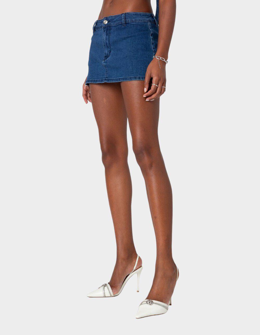 EDIKTED Sydnie Denim Micro Skort Product Image