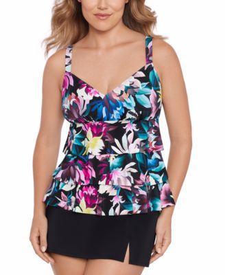 Swim Solutions Womens Printed Triple Tier Tankini Top Swim Shorts Created For Macys Product Image