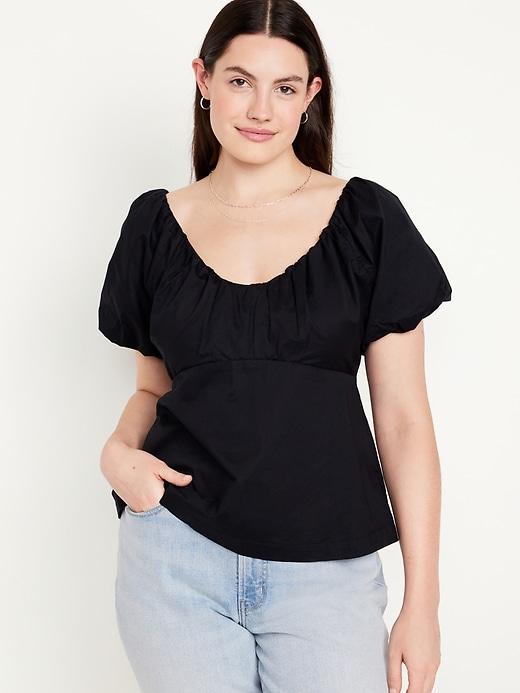 Waist-Defined V-Neck Top Product Image