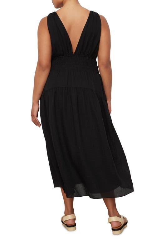 VINCE Smocked Tiered Midi Dress In Black Product Image