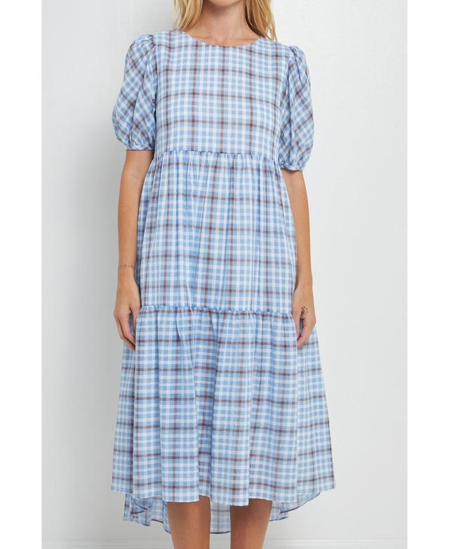 English Factory Womens Check Print Midi Dress Product Image