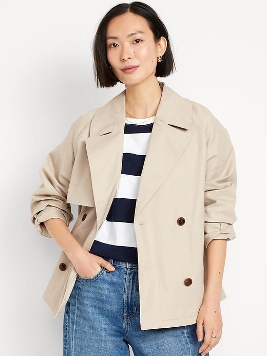 Double-Breasted Short Trench Coat product image