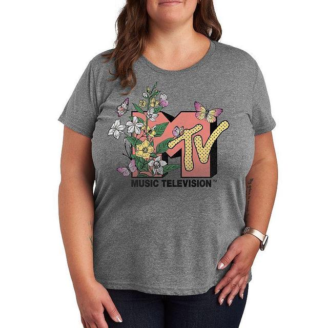 Plus MTV Botanical Art Graphic Tee, Womens Product Image