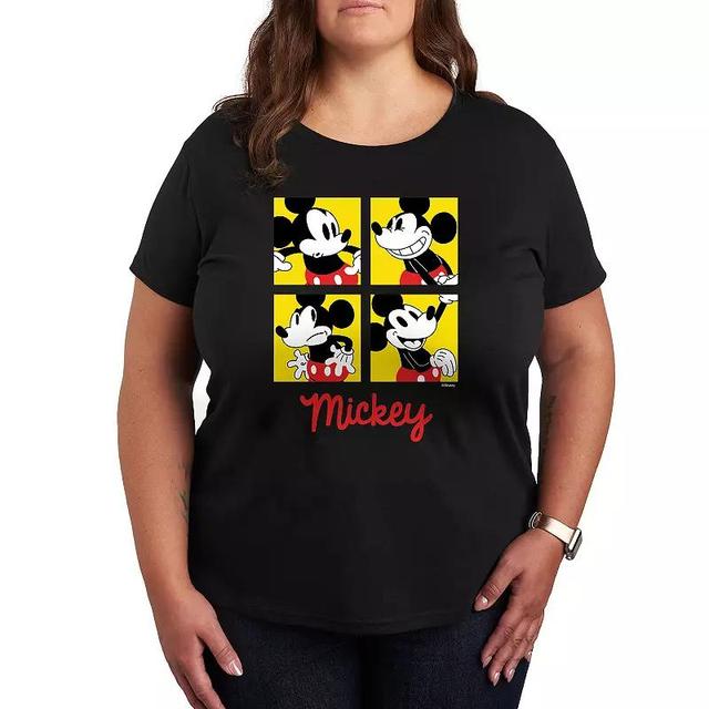 Disneys Mickey Mouse Plus Grid Graphic Tee, Womens Product Image