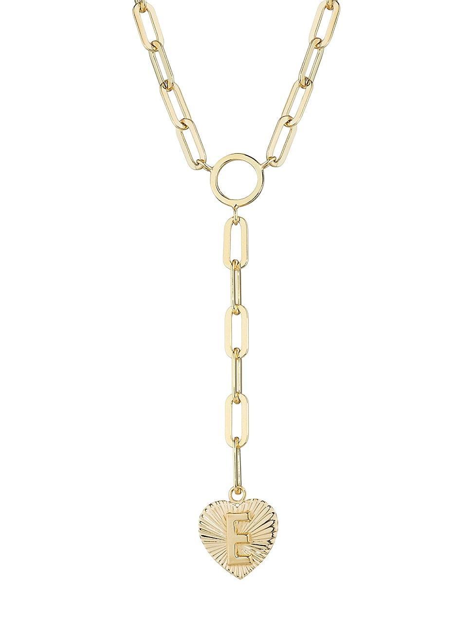 Womens Althea 18K-Yellow-Gold Vermeil Initial Lariat Necklace Product Image