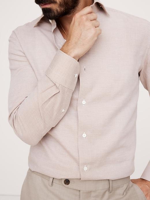 Slim Cotton-Cashmere Dress Shirt Product Image