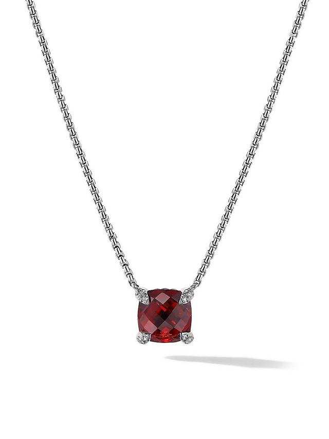 Womens Petite Chatelaine Pendant Necklace with Pave Diamonds Product Image