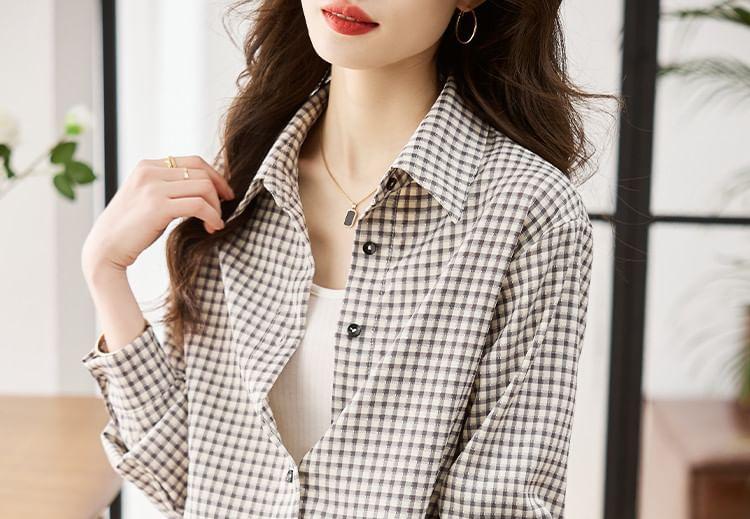 Long-Sleeve Plaid Shirt Product Image