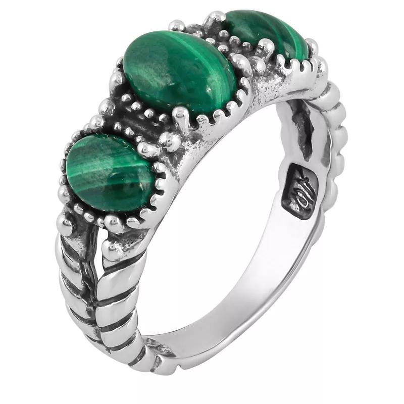 Southwest Spirit Sterling Silver and Stone Friendship Ring, Womens Malachite Product Image