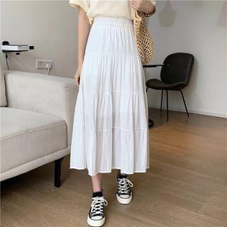 Tiered A-Line Midi Skirt Product Image