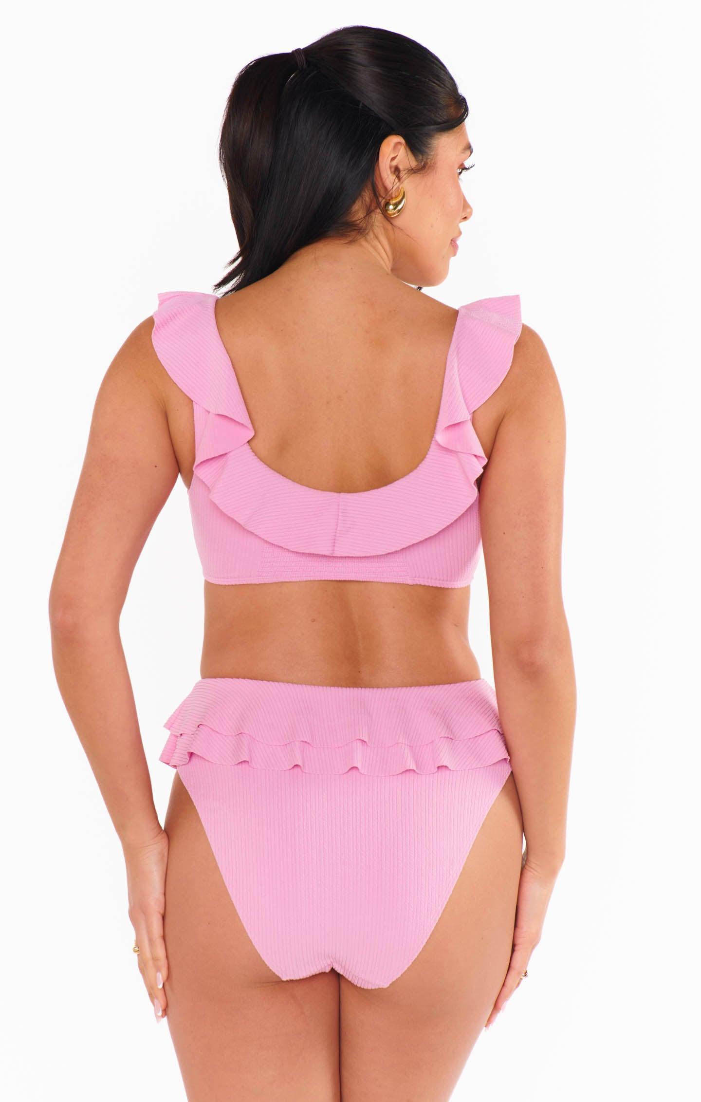 Island Double Ruffle Bottom ~ Pink Sands Rib Scrunch Product Image