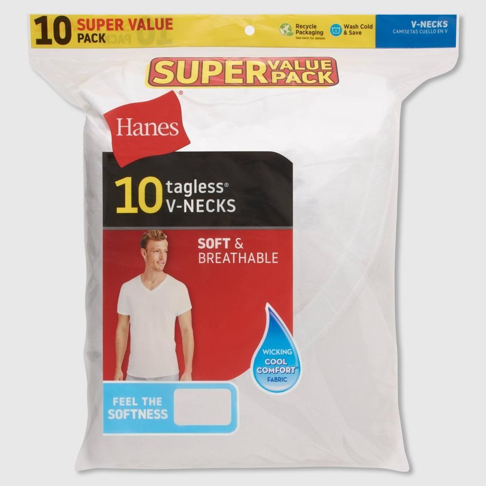 Hanes Mens V-Neck Undershirt 10pk Product Image