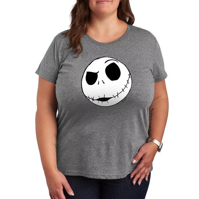 Disneys Nightmare Before Christmas Plus Jack Face Graphic Tee, Womens Product Image