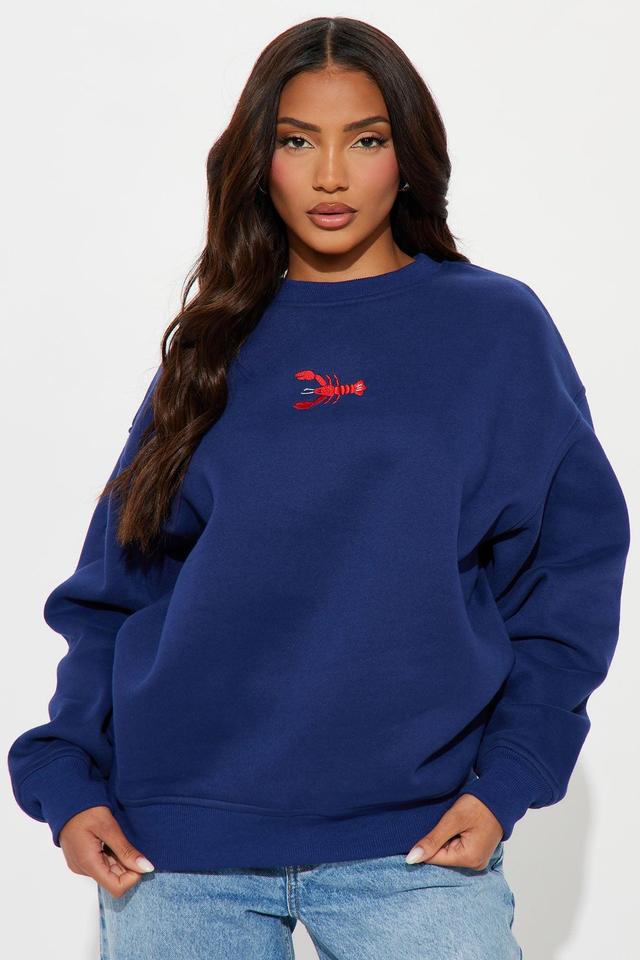 Lobster Livin' Crewneck Sweatshirt - Navy Product Image