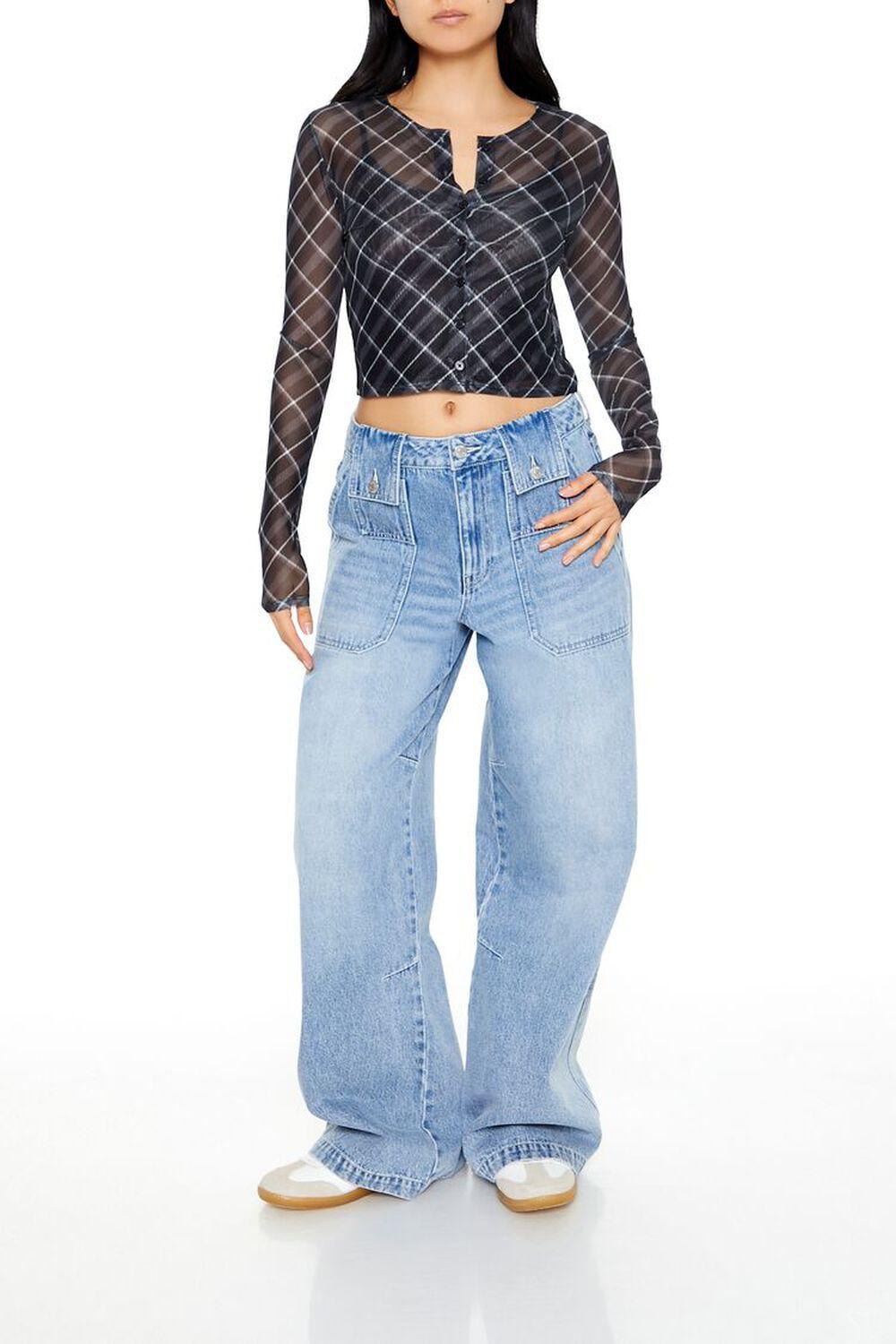 Plaid Mesh Crop Top & Cami Set | Forever 21 Product Image