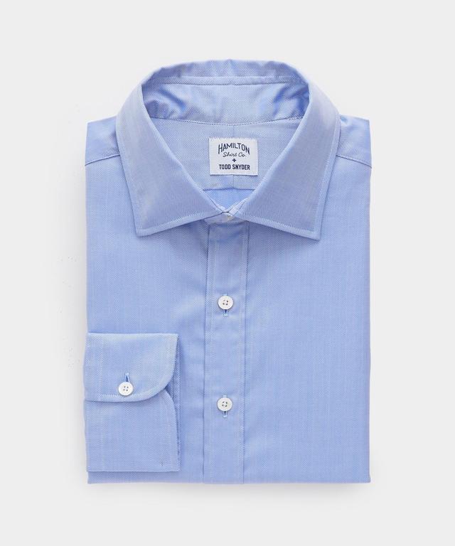 Hamilton + Todd Snyder Herringbone Dress Shirt in Blue Product Image