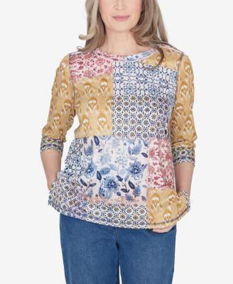 Petite Scottsdale Abstract Patchwork Printed Top Product Image