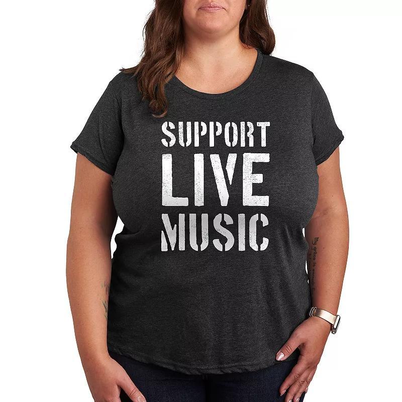 Plus Support Live Music Graphic Tee, Womens Product Image