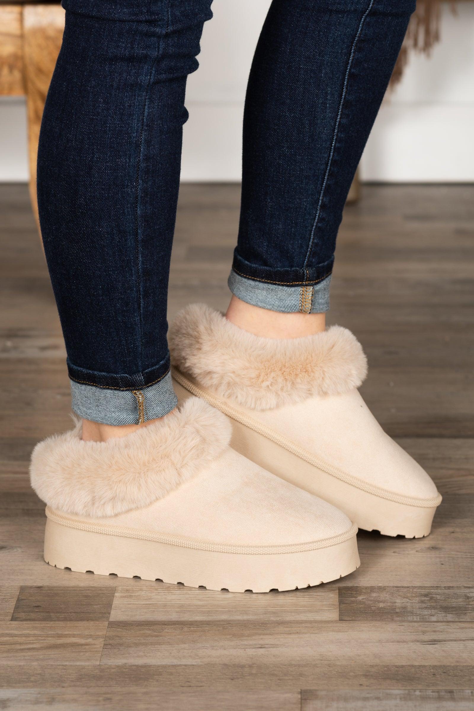 Faux Fur Lined Platform Slip On Shoes Product Image