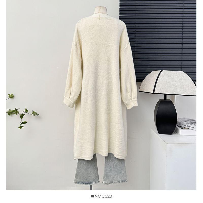 Two-Button V-Neck Long Cardigan in 6 Colors Product Image