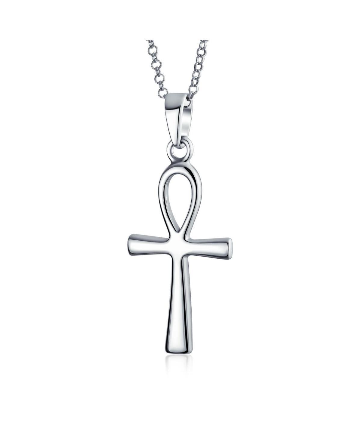 Bling Jewelry Key To Life Egyptian Ankh Cross Pendant Necklace For Women For Sterling Silver Product Image