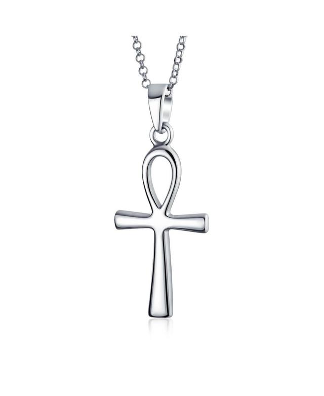 Bling Jewelry Key To Life Egyptian Ankh Cross Pendant Necklace For Women For Teen Polished .925 Sterling Silver Product Image