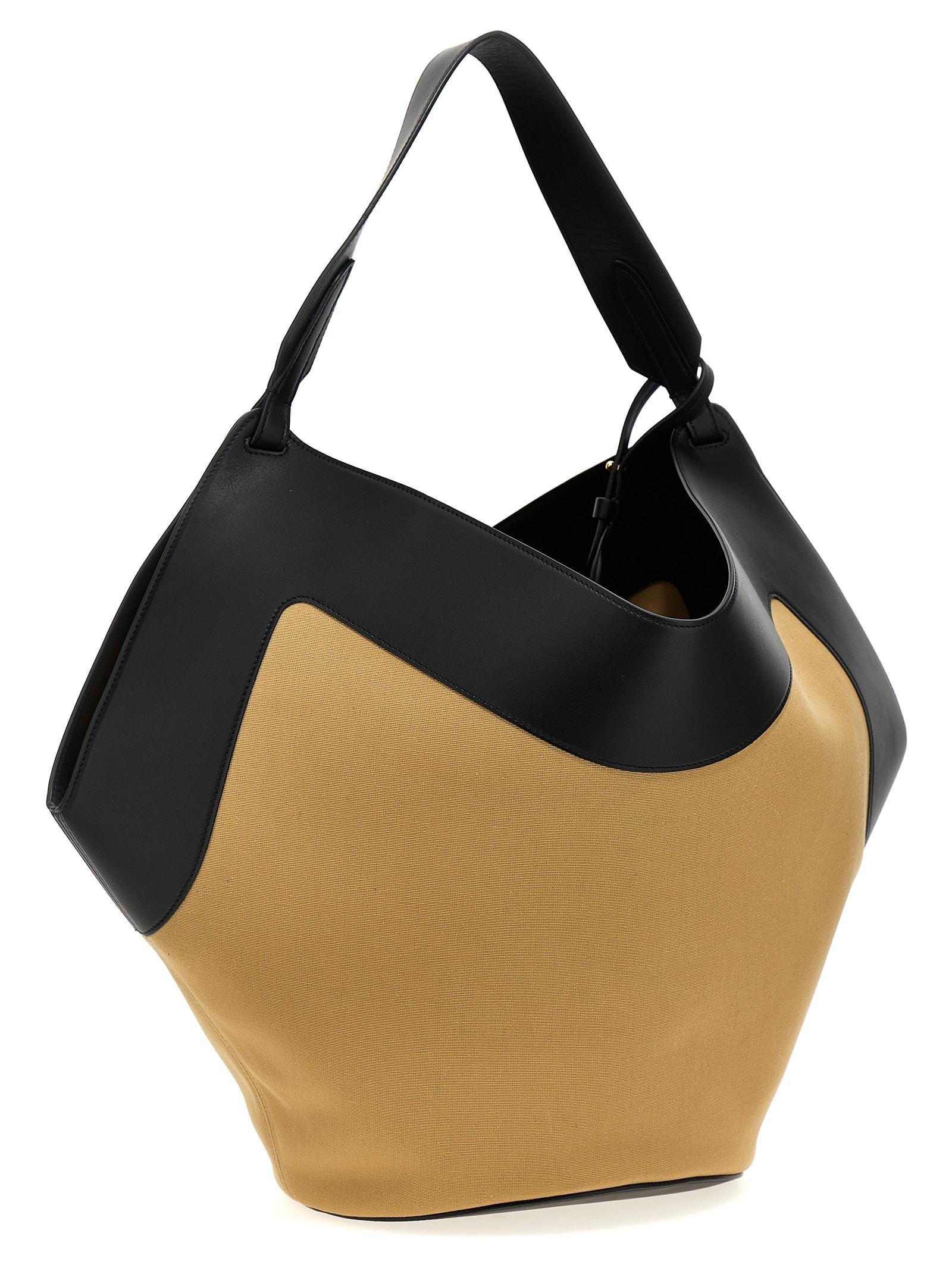 Medium Lotus Tote Shopping Bag In Black / Honey Product Image