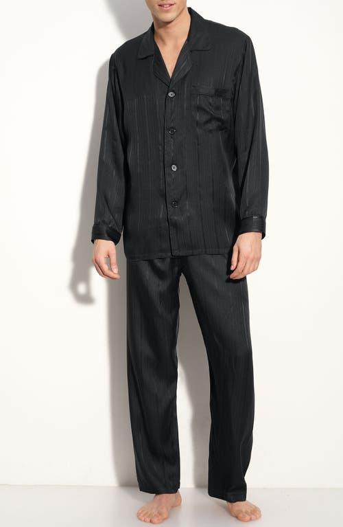 Majestic International Herringbone Stripe Silk Pajamas Product Image