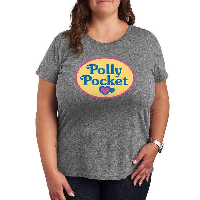 Plus Polly Pocket Color Logo Graphic Tee, Womens Grey Gray Product Image