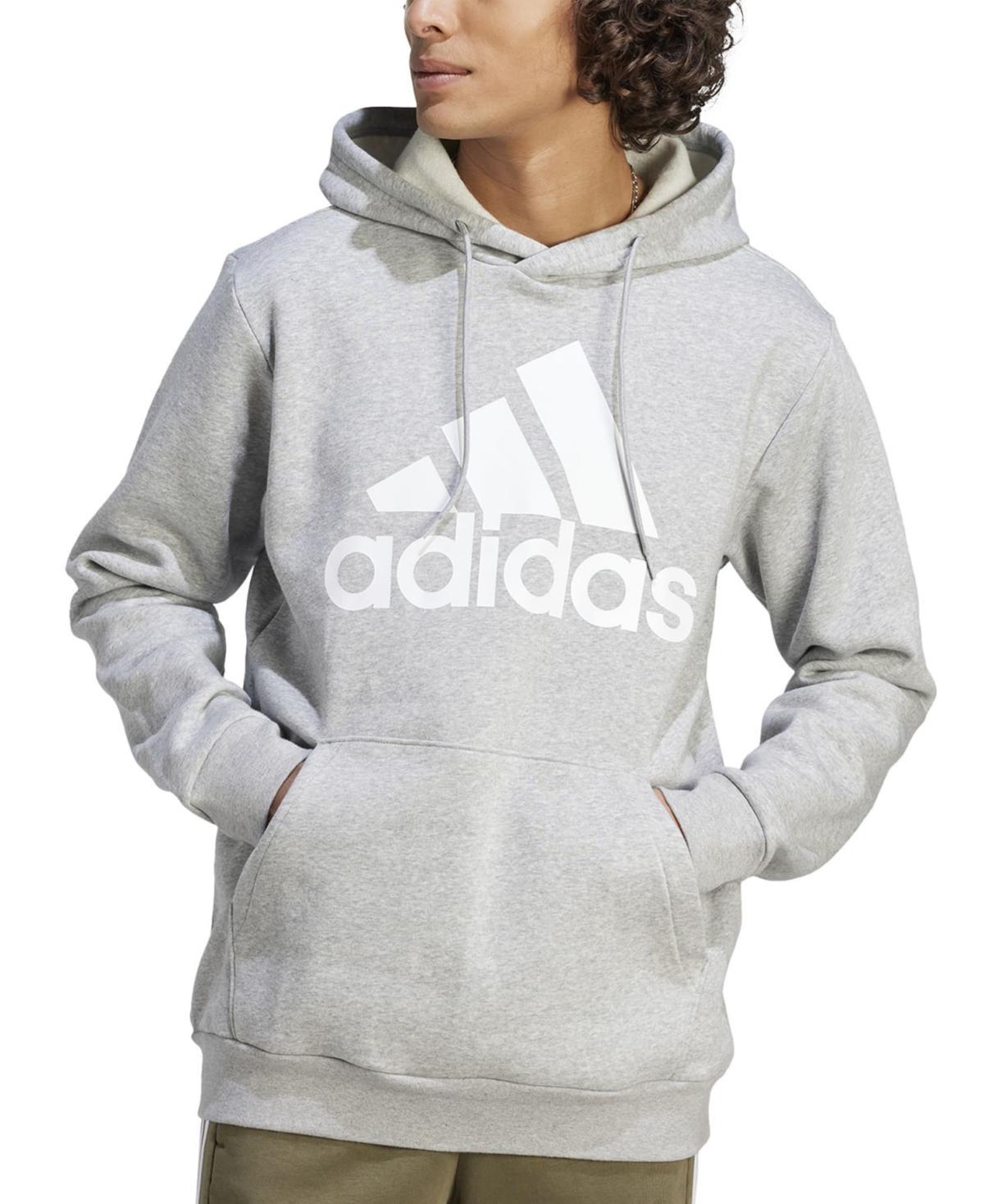 Mens adidas Essential Big Logo Fleece Hoodie Better Red Product Image