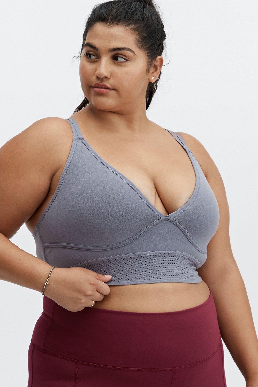 Fabletics Jenni SculptKnit Sports Bra Womens Dark Raincloud plus Size 3X Product Image