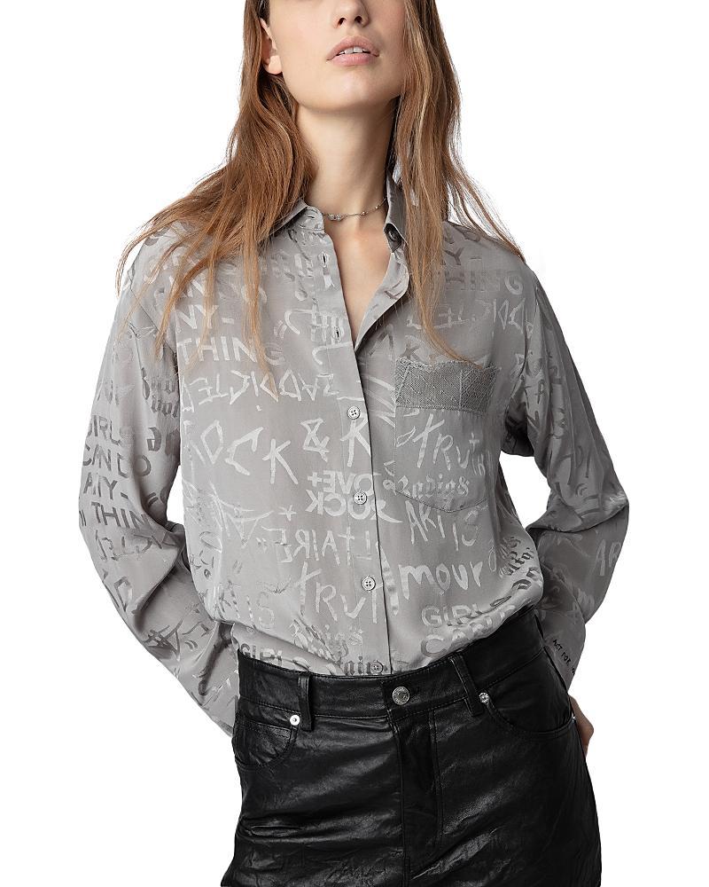 Zadig & Voltaire Morning Jacquard Manifesto Silk Shirt Product Image