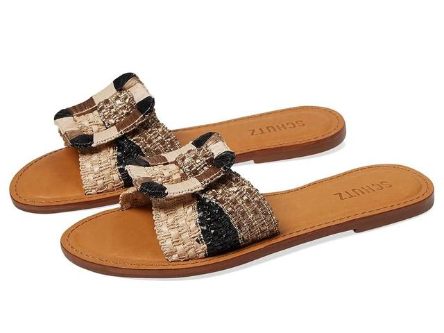 Schutz Cinna Flat (Cobre/Black/Palha) Women's Sandals Product Image