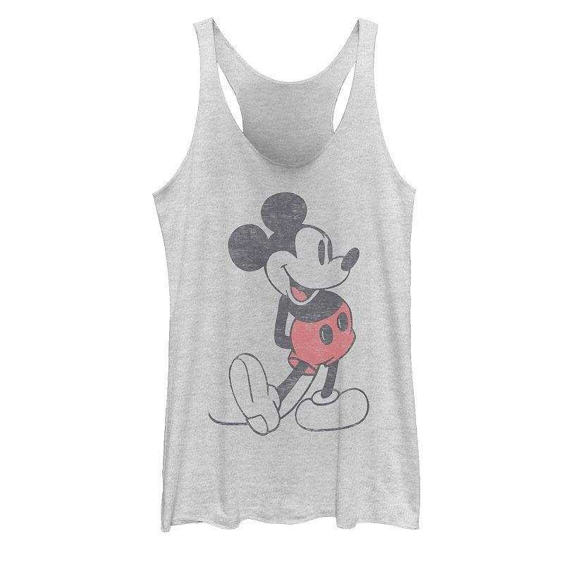 Disneys Mickey & Friends Mickey Mouse Vintage Portrait Racerback Tank Top, Girls White Grey Product Image