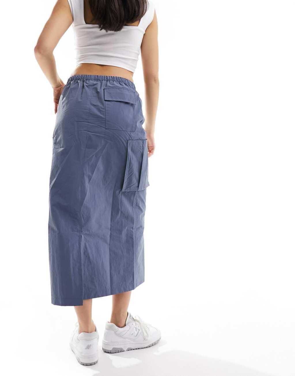 Sixth June parachute cargo skirt in blue/gray Product Image