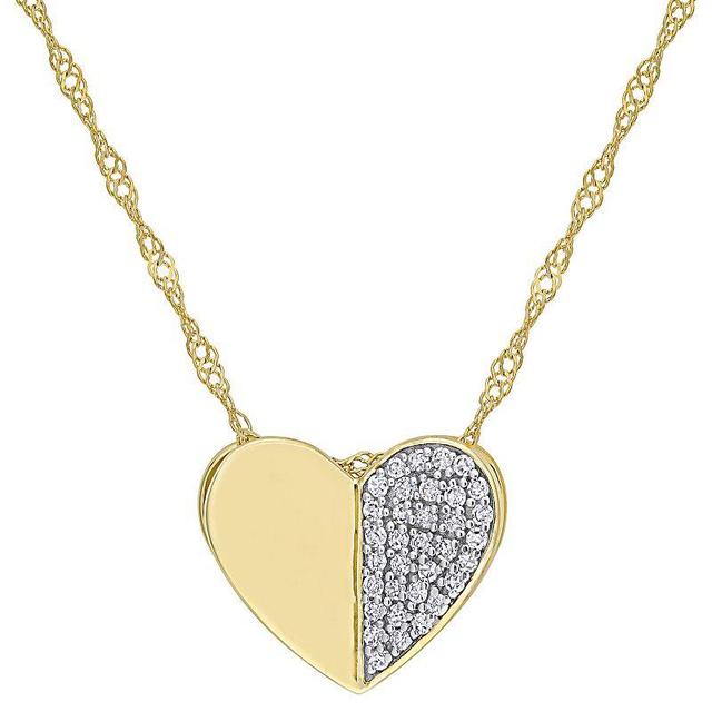 Stella Grace 10k Gold 1/10 Carat T.W. Diamond Heart Pendant Necklace, Womens White Product Image