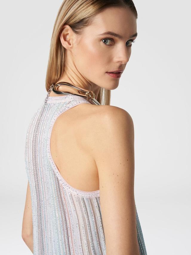 Tank top in vertical striped knit with sequins Multicoloured | Missoni Product Image