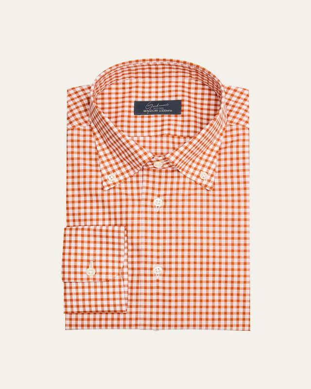 Mens Cotton Gingham Check Sport Shirt Product Image