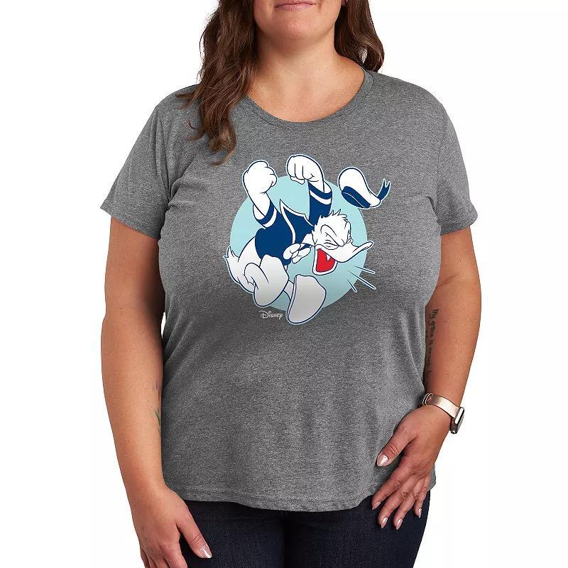 Disneys Donald Duck Plus Pose Graphic Tee, Womens Grey Gray Product Image