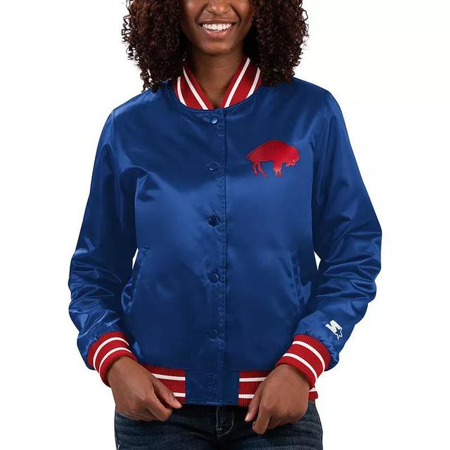 Womens Starter Royal Buffalo Bills Full Count Satin Full-Snap Varsity Jacket Product Image