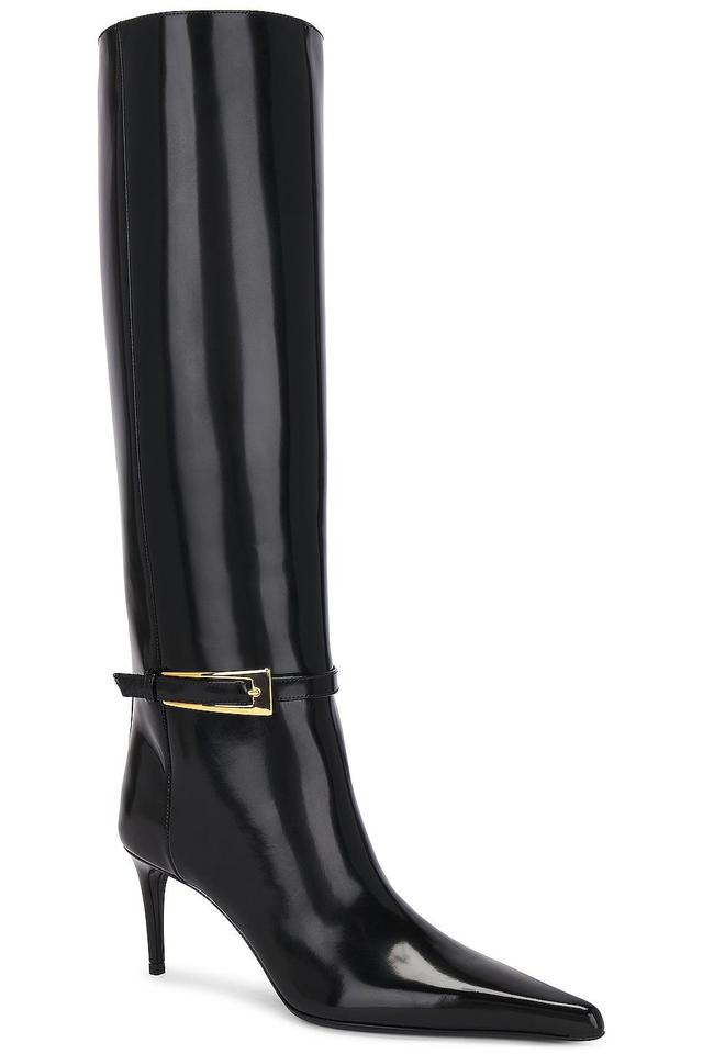 Saint Laurent Lee Buckle Boot in Black Product Image