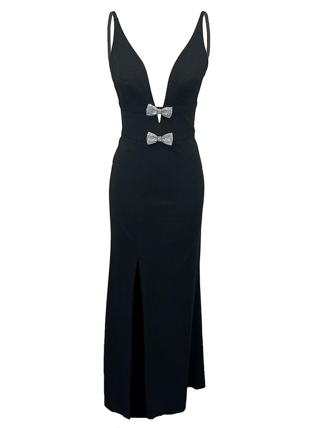 Womens Viola Bow-Detailed Crepe Mermaid Gown Product Image