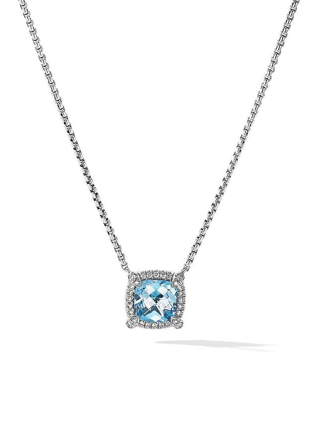 Womens Petite Chatelaine Pav Bezel Pendant Necklace with Diamonds Product Image