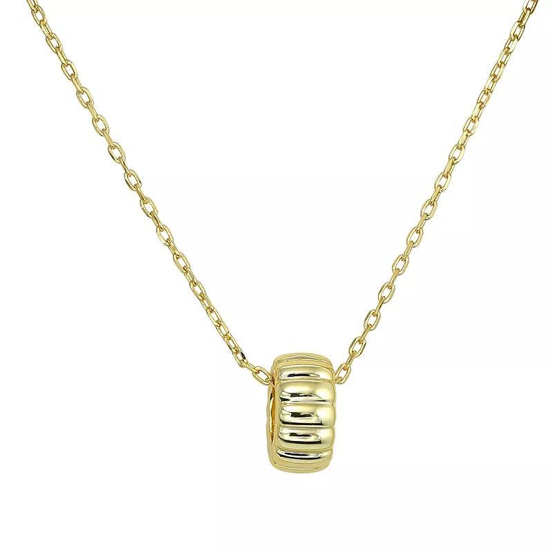 Taylor Grace 14k Gold Plated Ribbed Wheel Necklace, Womens Gold Tone Product Image