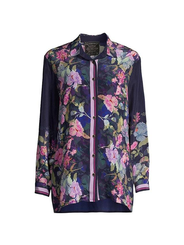 Womens Valeria Floral Silk Shirt Product Image