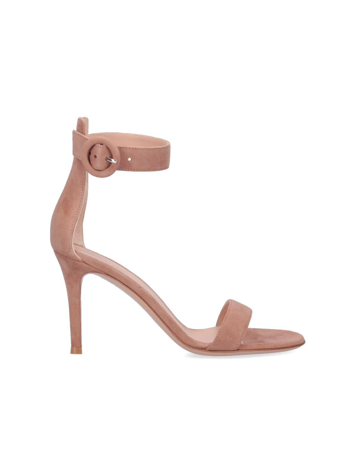 Neutral Portofino 70 Suede Sandals In Brown Product Image