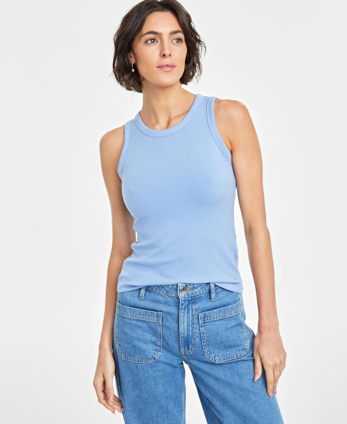 On 34th Womens Ribbed High-Neck Tank Top, Xxs-4X, Created for Macys Product Image