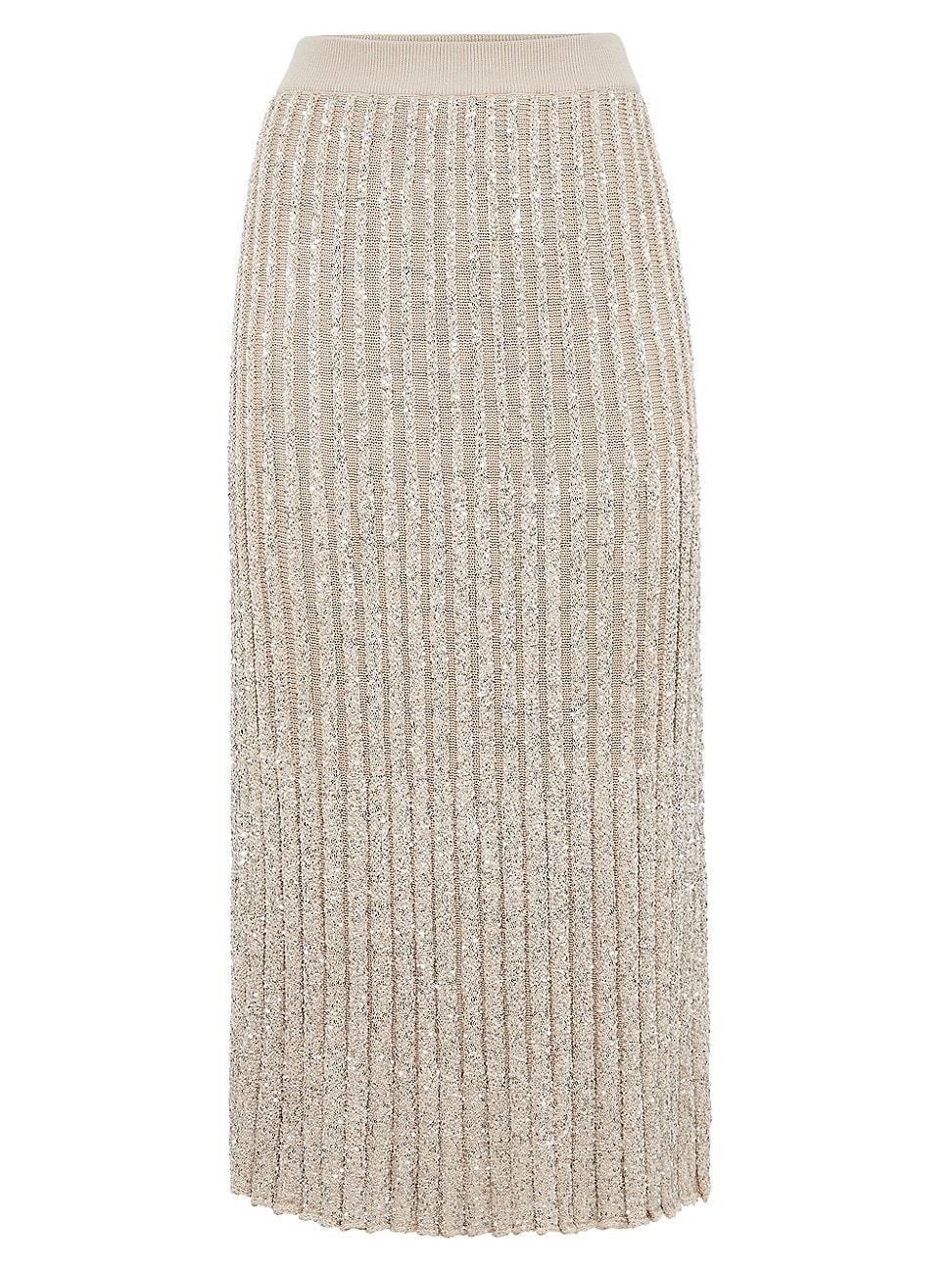 Womens Cotton Dazzling Rib Knit Midi Skirt Product Image