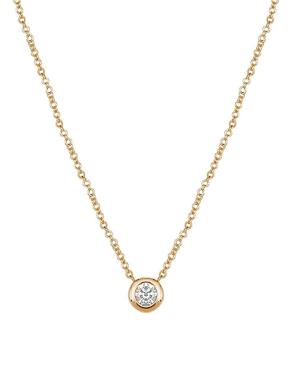 Womens Magic Touch 18K Yellow Gold & Diamond Round Pendant Necklace Product Image